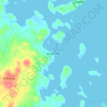 Whiterockの地形図、標高、地勢