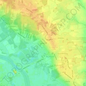 La Charmeの地形図、標高、地勢
