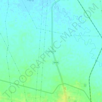 Gangaurの地形図、標高、地勢
