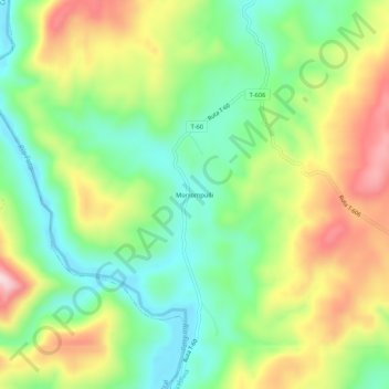 Morrompulliの地形図、標高、地勢