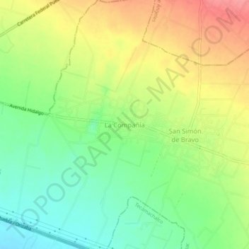 La Compañíaの地形図、標高、地勢