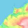 Llangrannogの地形図、標高、地勢