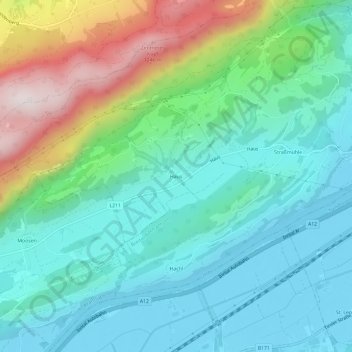 Hausの地形図、標高、地勢