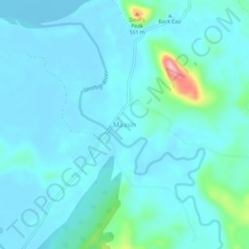 Maasinの地形図、標高、地勢