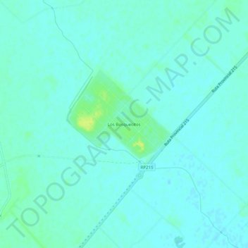 Los Bosquecitosの地形図、標高、地勢
