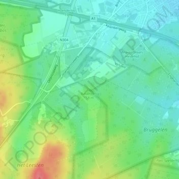 Bakenbergの地形図、標高、地勢
