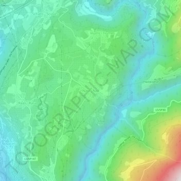 Natzの地形図、標高、地勢