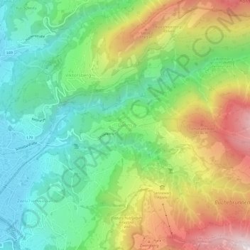 Dafinsの地形図、標高、地勢