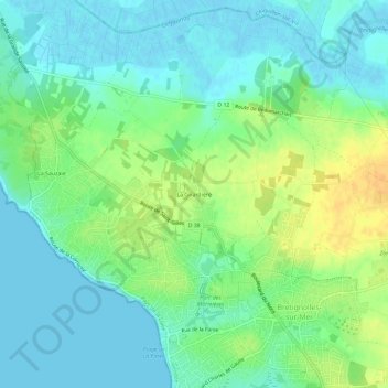 La Girardièreの地形図、標高、地勢