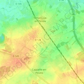 Maresquelの地形図、標高、地勢