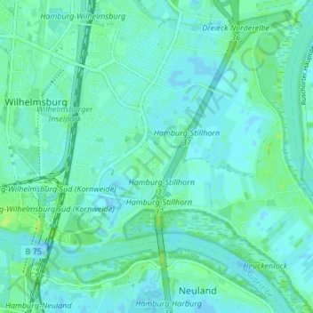 Kirchdorf-Südの地形図、標高、地勢