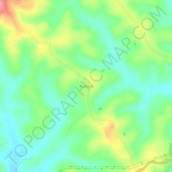 Kukkeの地形図、標高、地勢