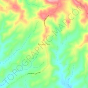 Blackwood Forestの地形図、標高、地勢