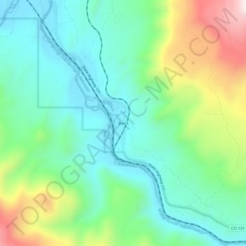 Bondの地形図、標高、地勢