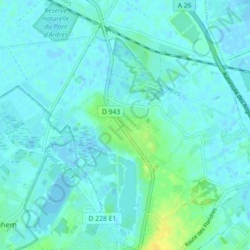 Bois-en-Ardresの地形図、標高、地勢