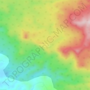 Baringinの地形図、標高、地勢