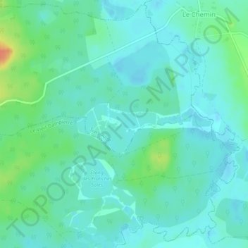 Requignyの地形図、標高、地勢