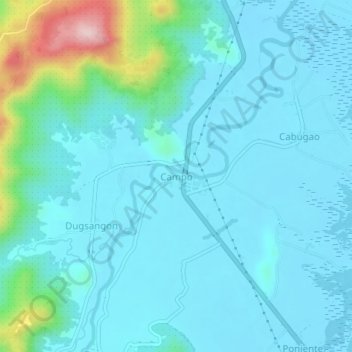 Campoの地形図、標高、地勢
