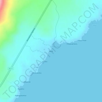 Hanaiの地形図、標高、地勢