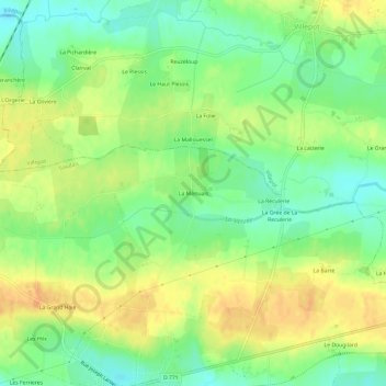 La Menuaisの地形図、標高、地勢