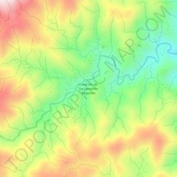 Fazendo do Sacramento Segundoの地形図、標高、地勢