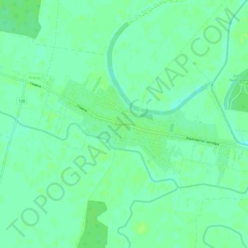 Becmenの地形図、標高、地勢