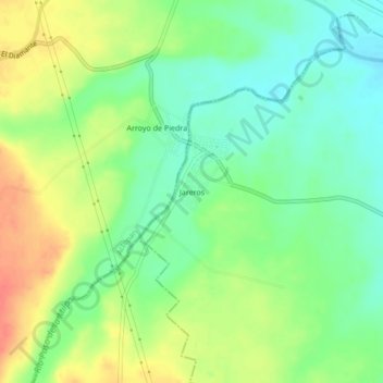 Jarerosの地形図、標高、地勢