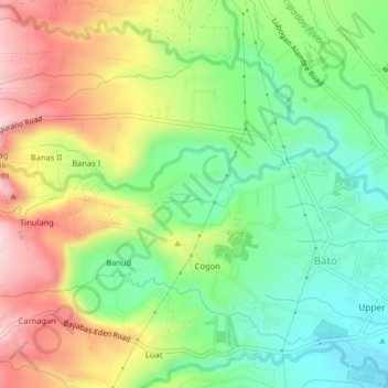 Toril Districtの地形図、標高、地勢