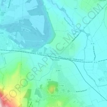 Chignatの地形図、標高、地勢