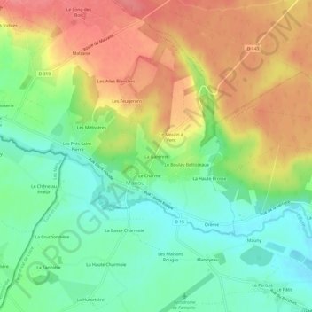 La Garenneの地形図、標高、地勢