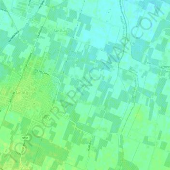 Trignanoの地形図、標高、地勢