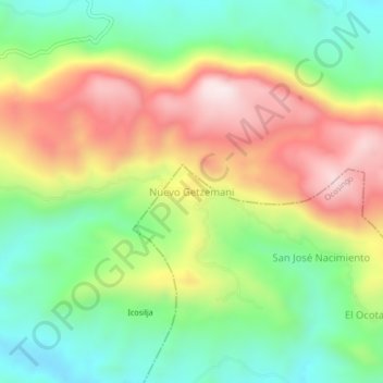 Nuevo Getzemaniの地形図、標高、地勢