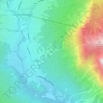 Frainaの地形図、標高、地勢