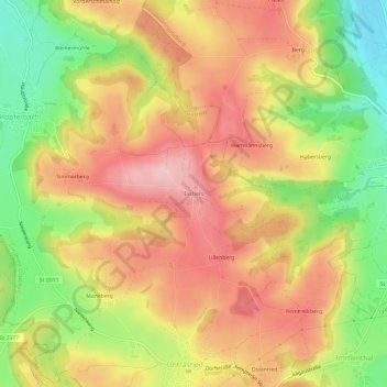 Eschersの地形図、標高、地勢