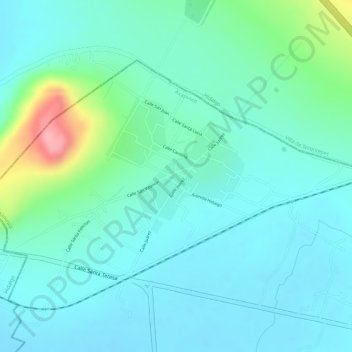 Auditorio Guadalupe Relinasの地形図、標高、地勢