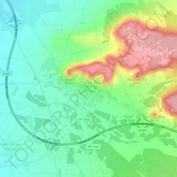 Arrabal de Portilloの地形図、標高、地勢