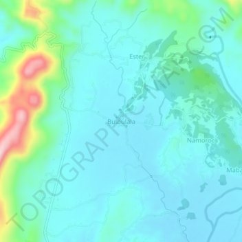 Bulbulalaの地形図、標高、地勢