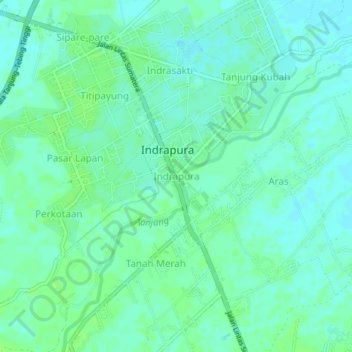 Indrapuraの地形図、標高、地勢