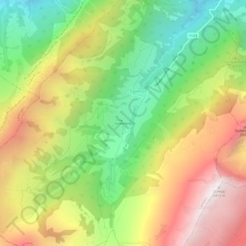 Innerfeldの地形図、標高、地勢