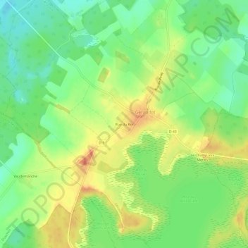 Rue du Roiの地形図、標高、地勢