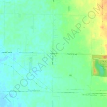 Drentheの地形図、標高、地勢