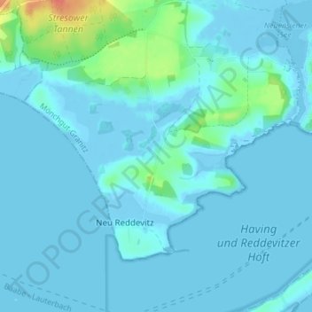 Gobbinの地形図、標高、地勢