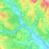 Les Ponts Tarretsの地形図、標高、地勢