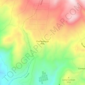Champapongo Altoの地形図、標高、地勢