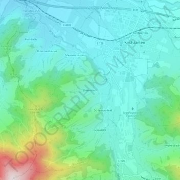 Dietenbachの地形図、標高、地勢