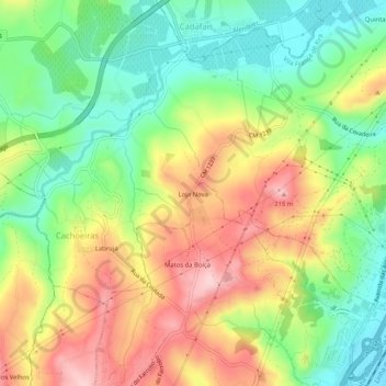 Loja Novaの地形図、標高、地勢