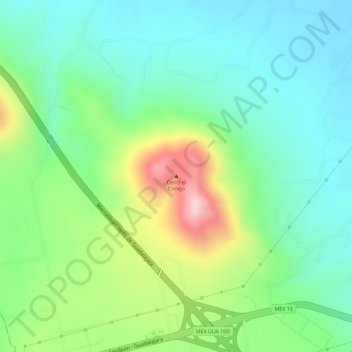 Cerro el Conejoの地形図、標高、地勢