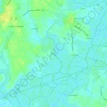 Anchaisの地形図、標高、地勢