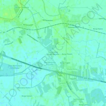 Possessione Nuova Baricellaの地形図、標高、地勢