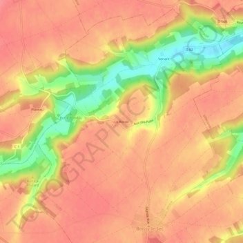 Le Rotoirの地形図、標高、地勢